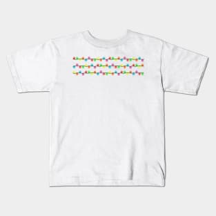 String of Pixel Glowing Christmas Lights (White) Kids T-Shirt